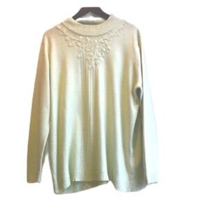 VINTAGE, TRADITION, Plus Size 2X long sleeved Sage Green Mock-Tutleneck Sweater.